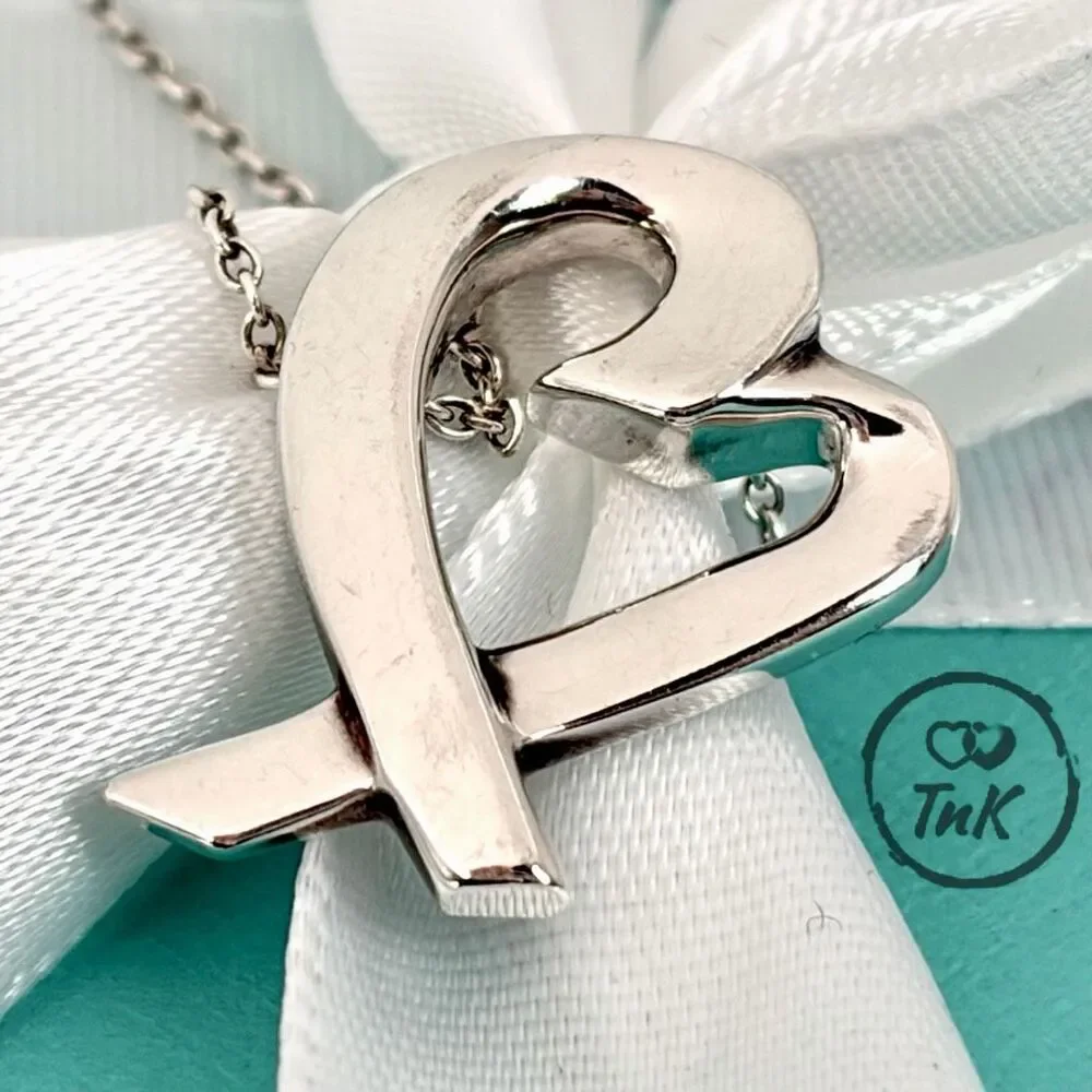 Tiffany & Co Paloma Picasso Medium Loving Heart Pendant Necklace - Silver - 19”